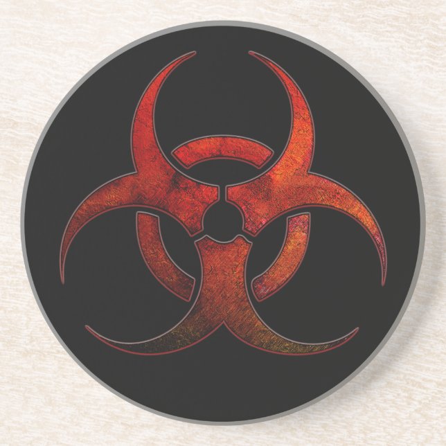 Posavasos Práctico de costa del símbolo del Biohazard (Frente)