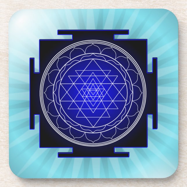Posavasos práctico de costa del yantra del sri (Frente)