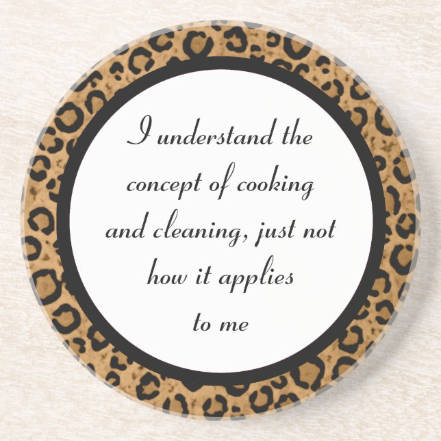 Posavasos Práctico de costa divertido del leopardo (Frente)