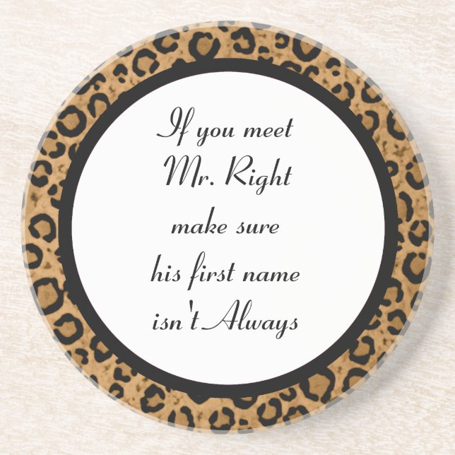 Posavasos Práctico de costa divertido del leopardo (Frente)