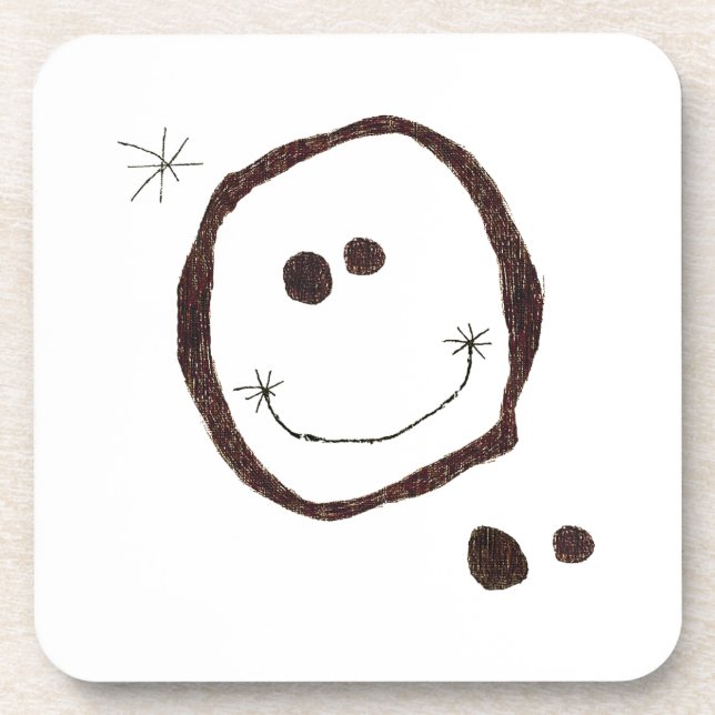 Posavasos práctico de costa feliz de la cara del miro de (Frente)