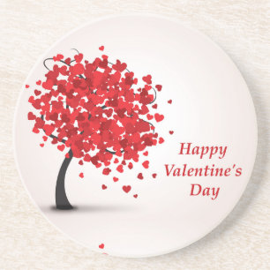 Posavasos Práctico de costa feliz del el día de San Valentín