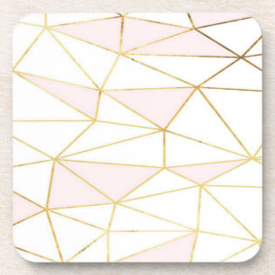 Posavasos Práctico de costa geométrico del oro rosado
