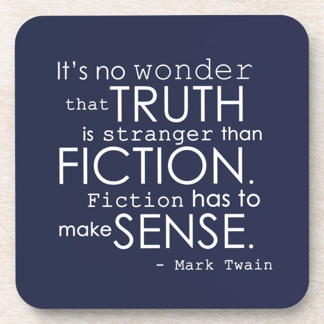 Posavasos Práctico de costa literario de la cita de Twain (Frente)