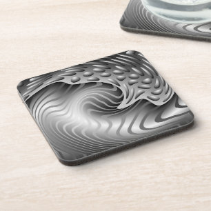 Posavasos Práctico de costa metalizado abstracto del corcho