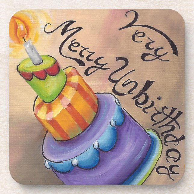 Posavasos Práctico de costa muy feliz Alicia de Unbirthday (Frente)