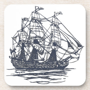 Posavasos Práctico de costa náutico del corcho de la nave