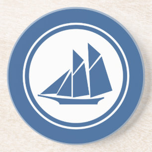 Posavasos Práctico de costa náutico del velero azul del