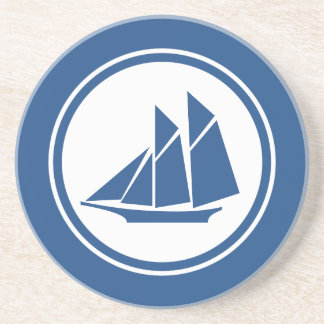 Posavasos Práctico de costa náutico del velero azul del