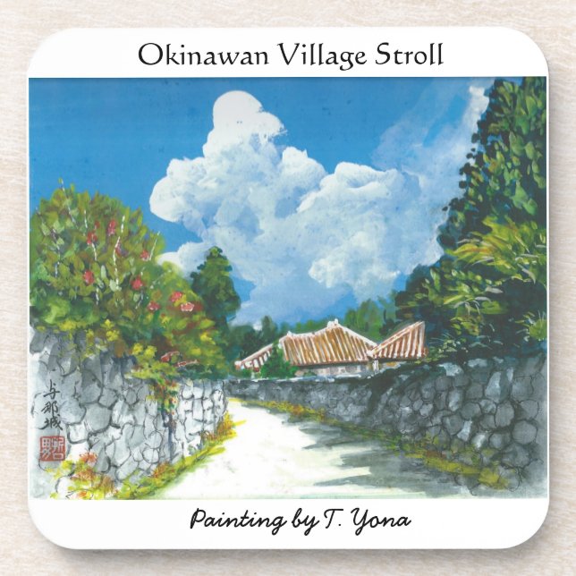 Posavasos Práctico de costa Okinawan tradicional de la (Frente)