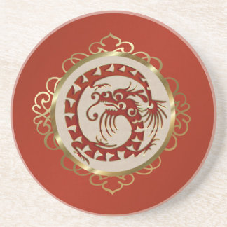 Posavasos Práctico de costa rojo del dragón