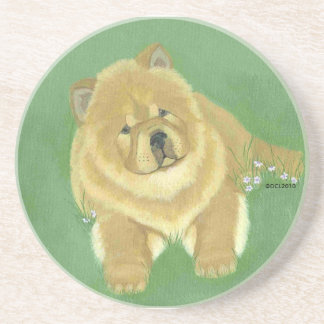 Posavasos Práctico de costa rojo del perro chino