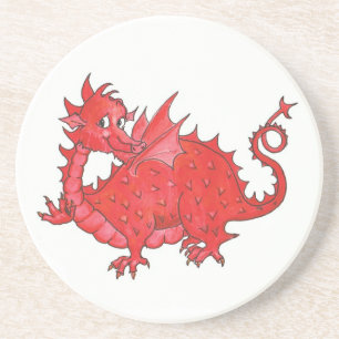 Posavasos Práctico de costa rojo lindo adaptable del dragón