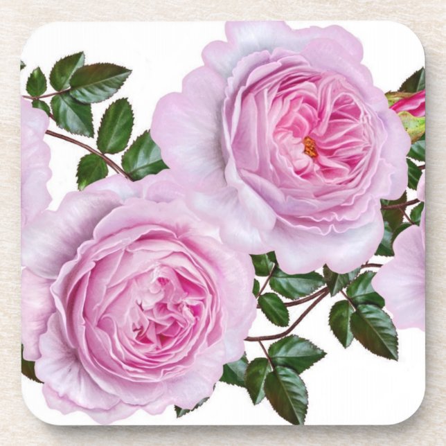 Posavasos Práctico de costa rosado de los Peonies del (Frente)