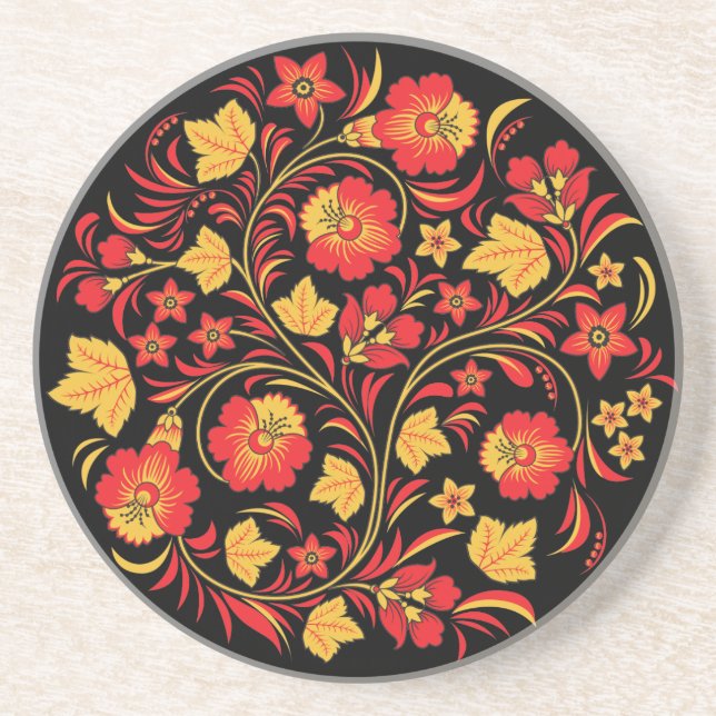 Posavasos Práctico de costa ruso del arte popular de (Frente)