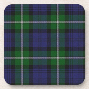 Posavasos Práctico de costa verde y azul de la tela escocesa