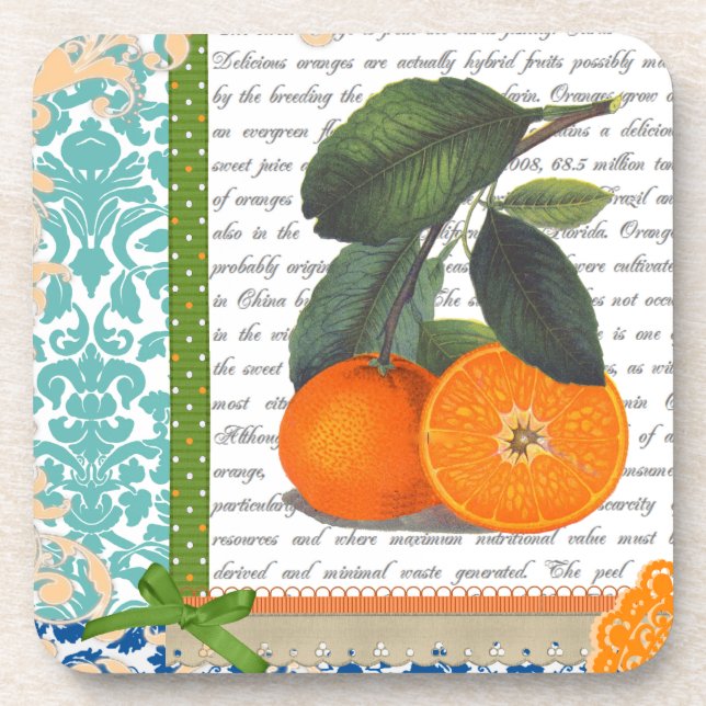Posavasos Prácticos de costa anaranjados de la fruta de la (Frente)