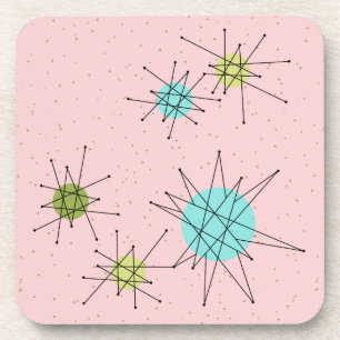 Posavasos Prácticos de costa atómicos icónicos rosados del