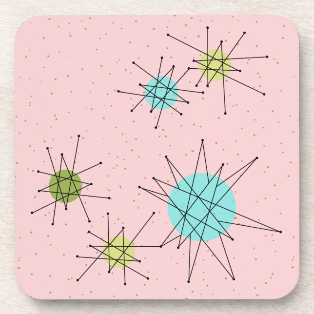 Posavasos Prácticos de costa atómicos icónicos rosados del (Frente)