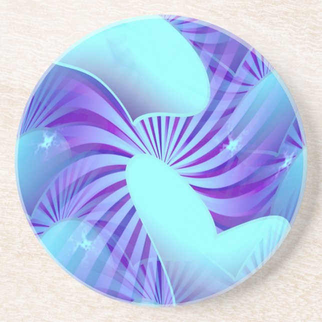 Posavasos Prácticos de costa azules del modelo del corazón (Frente)