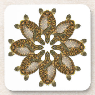 Posavasos Prácticos de costa caleidoscópicos de la tortuga