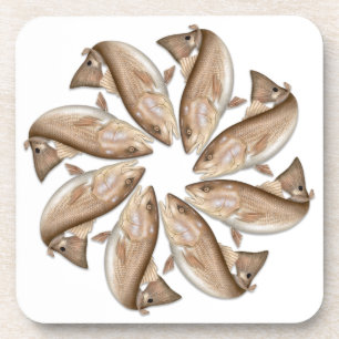 Posavasos Prácticos de costa caleidoscópicos de los salmon