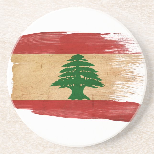 Posavasos Prácticos de costa de la bandera de Líbano (Frente)