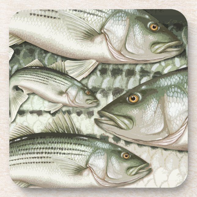 Posavasos Prácticos de costa de la lubina rayada (Striper) (Frente)