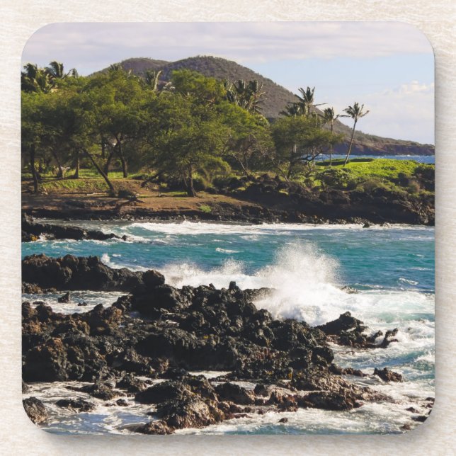 Posavasos Prácticos de costa de la orilla de Makena (Frente)
