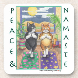 Posavasos Prácticos de costa de la yoga del gato (brote y