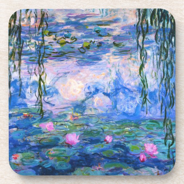 Posavasos Prácticos de costa de los lirios de agua de Monet (Frente)