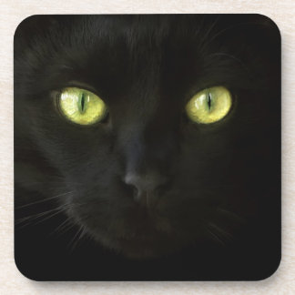 Posavasos Prácticos de costa de los ojos verdes del gato