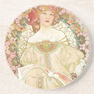 Posavasos Prácticos de costa de Nouveau del arte de Alfonso
