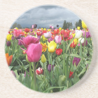 Posavasos Prácticos de costa del campo de los tulipanes