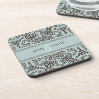 Posavasos Prácticos de costa del damasco de la boda (fije de