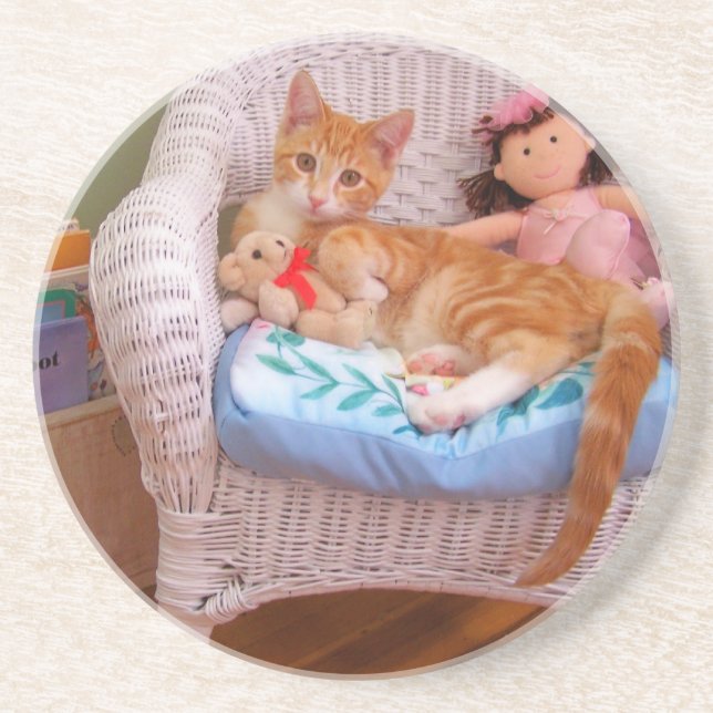 Posavasos prácticos de costa del dulce del gatito de la (Frente)