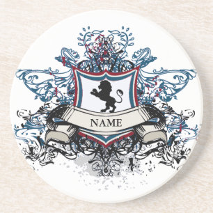 Posavasos Prácticos de costa del escudo de la familia
