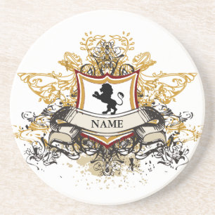 Posavasos Prácticos de costa del escudo de la familia