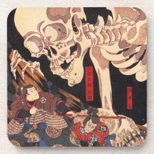 Posavasos Prácticos de costa del esqueleto de Kuniyoshi
