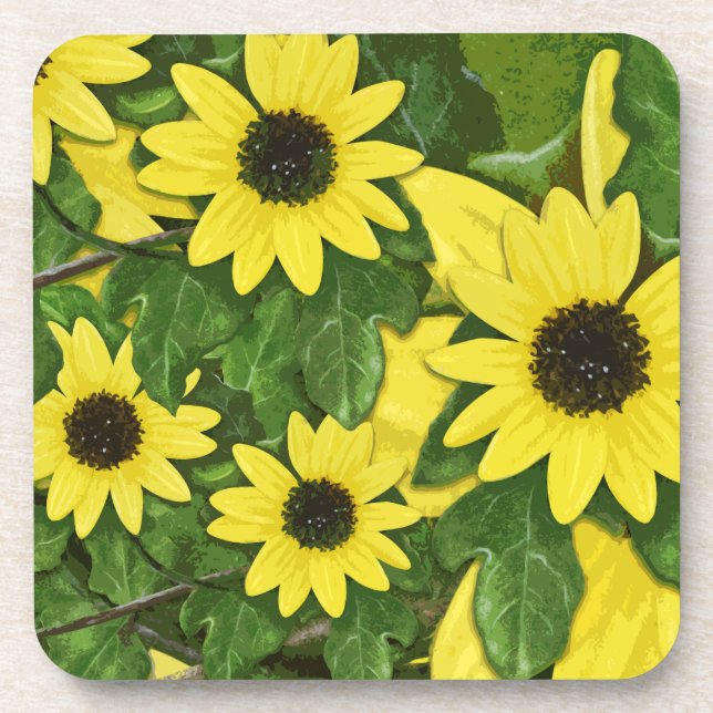 Posavasos Prácticos de costa del girasol de la duna (Frente)