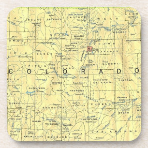 Posavasos Prácticos de costa del mapa de Colorado