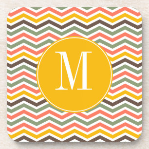 Posavasos Prácticos de costa del monograma de Chevron