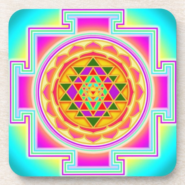 Posavasos Prácticos de costa del yantra de Shri (Frente)