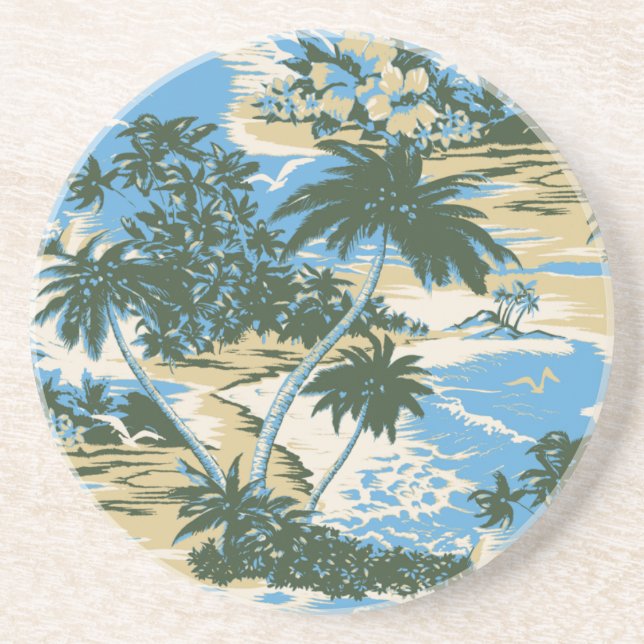 Posavasos Prácticos de costa hawaianos de la barra de Tiki (Frente)