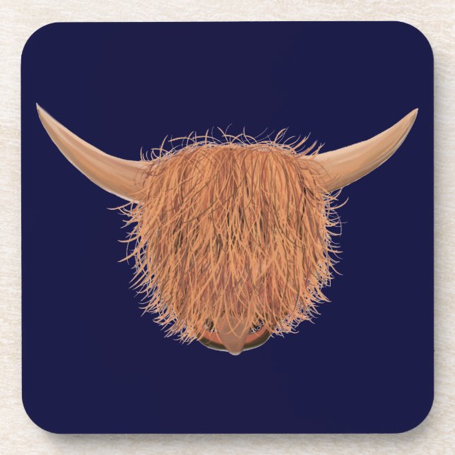 Posavasos Prácticos de costa melenudos del corcho de la vaca (Frente)