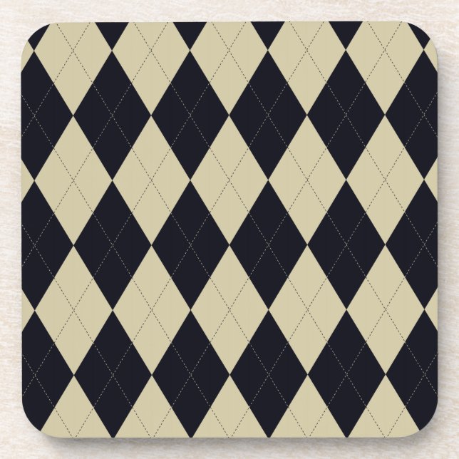 Posavasos Prácticos de costa negros y poner crema de Argyle (Frente)