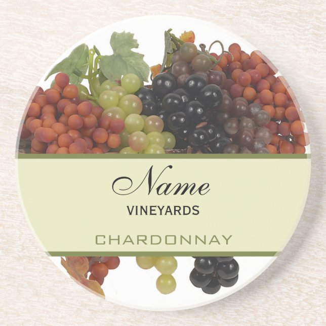 Posavasos Prácticos de costa personalizados del vino (Frente)