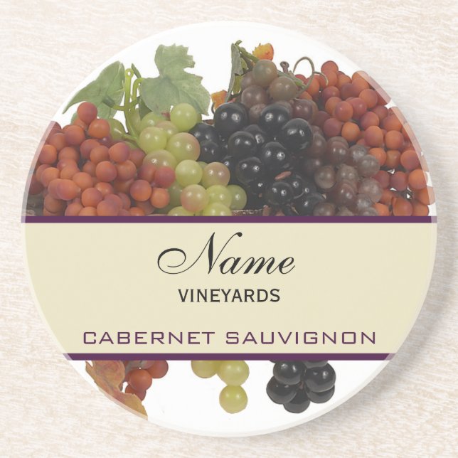 Posavasos Prácticos de costa personalizados del vino (Frente)