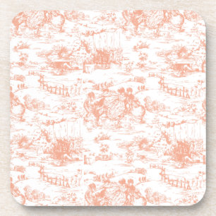 Posavasos Prácticos de costa rosados de Toile del francés