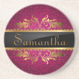 Posavasos Prácticos de costa rosados del modelo del Glitz